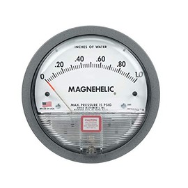 DWYER 2008 140F MAX, PRESSURE GAUGE, 8 INCH WATER COLUMN, NPT THREAD AIR FILTER KIT 1/8 INCH THREAD, 2% ACCURACY, 15 MAX PSI