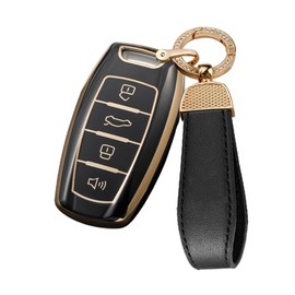 ontto TPU Car key fob cover keyring Fit for Haval H6 H7 H9 H4 Hover H2S F5 F7 F7X F7H Dargo Jolion GMW Smart key case Holder shell bag keychain protection Auto Accessories 4 buttons Black