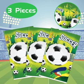 PHOGARY Pack of 3 Tablecloths, Football, Plastic Tablecloths, Rectangular Football Tablecloths for Boys and Football Fans, Football Party Accessories, Football Decoration, World Cup Fan Party, 137 x