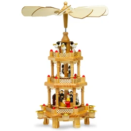 SIKORA P34 Classic Wooden Christmas Pyramid with 3 Levels