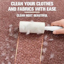 AIMALL Lint Roller with Refills Sticky Remover Pet Dog Hair Clothes Sofa Dust Cleaning, Includes 2 Handles & 10 Refills, PP Material, 7.87x1.89 in