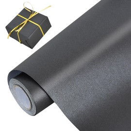 BEISHIDA Black Gift Wrapping Paper Solid Color Pearly-Lustre Wrapping Paper Roll Matte Gift Wrap Paper, Packing Paper for Wedding, Birthday, Graduation, Christmas Wrapping Paper(17inches X 32.8ft)