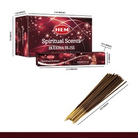 HEM Premium Buddha Bliss Masala Incense Sticks | Natural Fragrance for Meditation, Focus, and Aromatherapy | Air Purifier & Cleansing | 12 Pack Gift Set (15g Each) | Buring time of 30-40 mins.