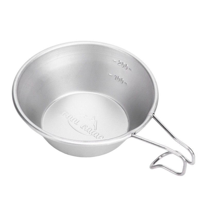 Camping Cup Backpacking Bowl Cup Stainless Steel with Hook Shape