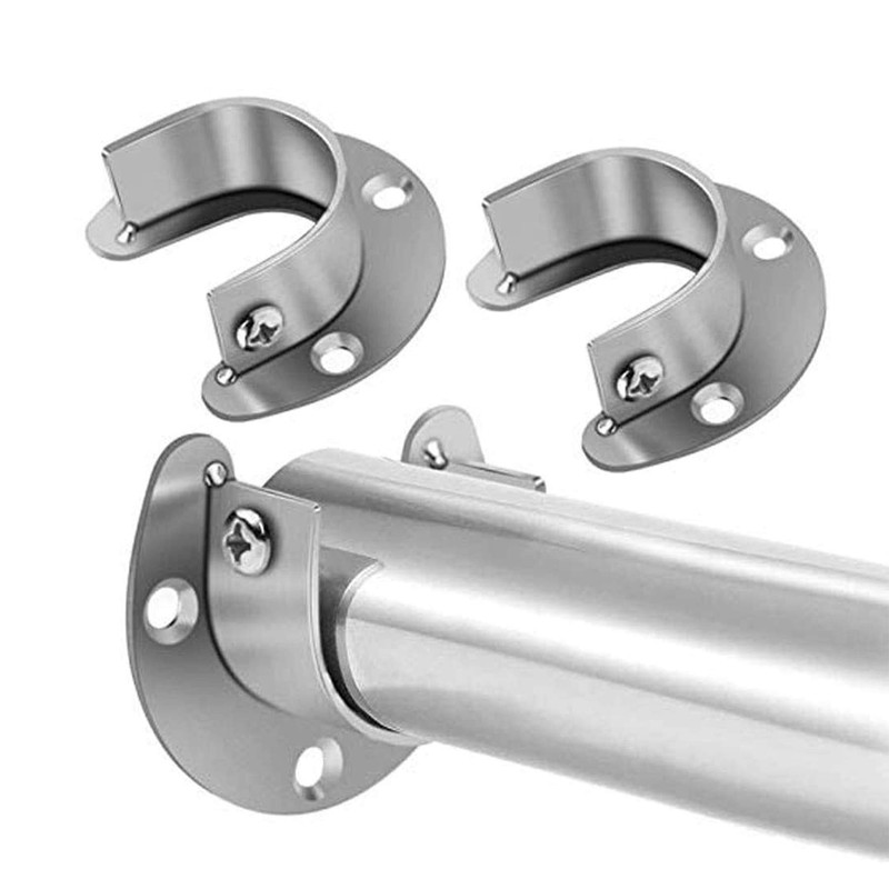 LIKERAINY Stainless Steel Round Tube Bracket for Cupboard Rail 25