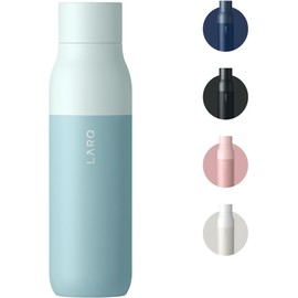 LARQ Bottle Twist Top 17 oz - Insulated Stainless Steel Water Bottle | Thermos, BPA Free | Reusable Water Bottle for Camping, Office, and Travel | Keep Drinks Cold and Hot, Seaside Mint