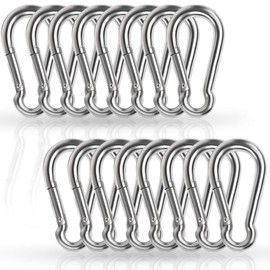 304 Stainless Steel Carabiner, Strong Stainless Steel, Spring Hook, SUS304 Carabiner, Fall Prevention, Fall Prevention, Locking Type (m4 16)