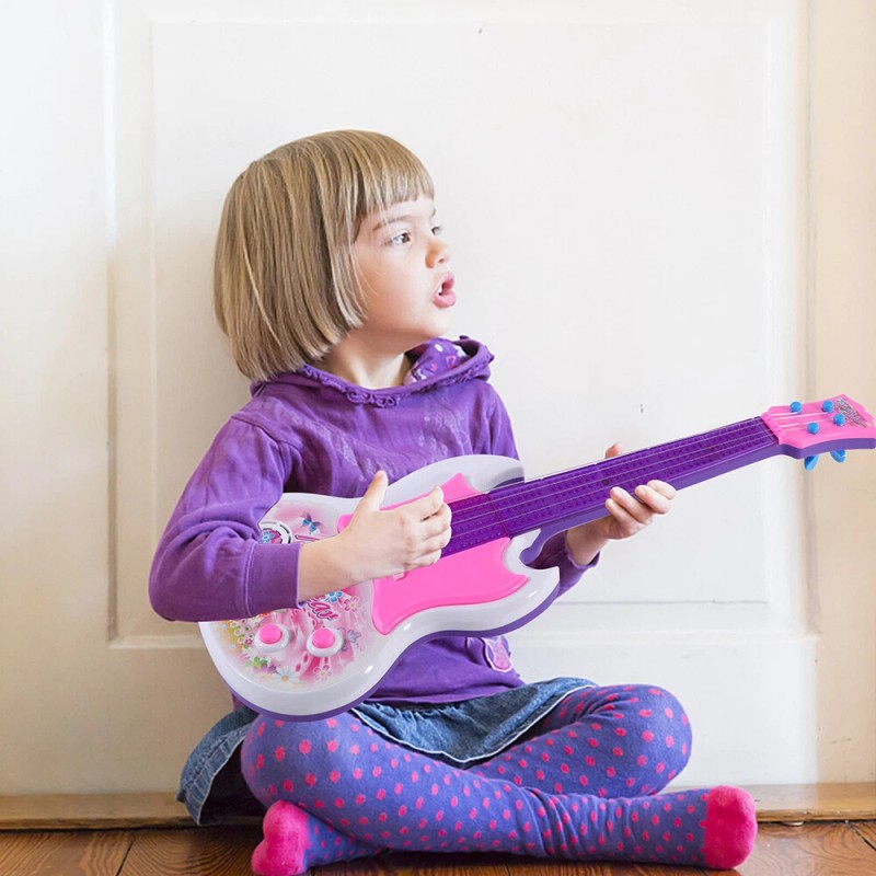 carauto2000 Kids Electric Guitar Kids Musical Guitar Toy w/ Light