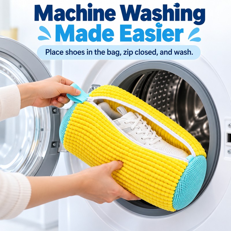 Shoe Washing Machine Bag for Sneakers – Reusable Zippered Laundry