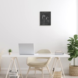 Stupell Industries Black Toilet Paper Bathroom Diagram Outline Blueprint, Design by Karl Hronek