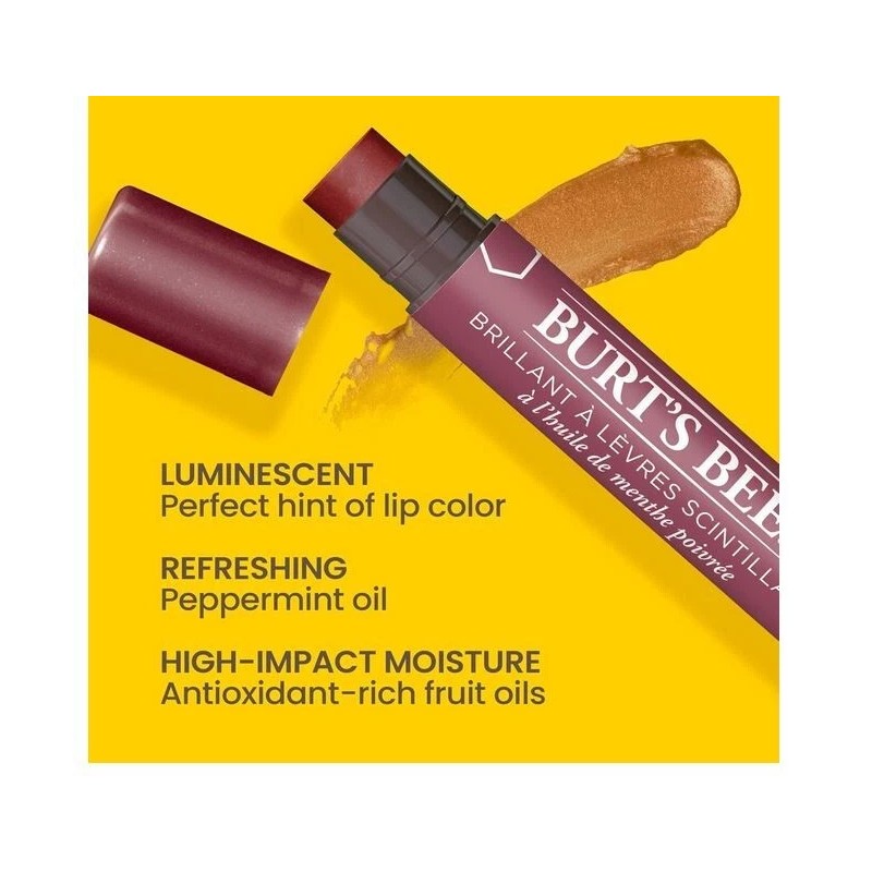 Burt's Bees Lip Shimmer Nude Collection, Tinted Lip Balm Stick,