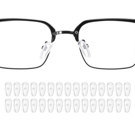 HARFINGTON 15 Pairs Eyeglass Nose Pads 6mm Thickness Silicone Anti-Slip Glasses Nose Grips Air Bag Slip-on Glasses Nose Pads for Plastic Frames Glasses Sunglasses, Clear