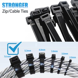 AVERZELLA Long Zip Ties Heavy Duty 12 Inch 120 lbs 200-Pack Black Cable Ties Outdoor Ultra Strong Nylon Cable Strap Ties UV Rated Self-locking for Garden Plants Crafts Outdoor Projects