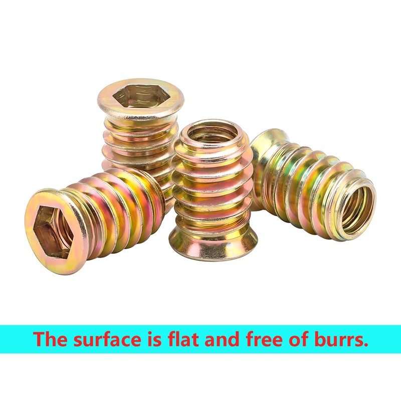 Qrity 20PCS Threaded Inserts Nuts, Hex Drive Head Nuts, Threaded