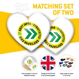 2 x 7.5cm Heart Stickers - JDM Drift Japan Street Style Car Racing Decals 4936