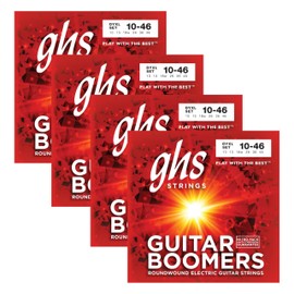 GHS Strings Guitar Boomers - Nickel Plated Electric Guitar Strings - DYXL SET Extra Light (10-46) - (Wound 3rd) - Pack of 4