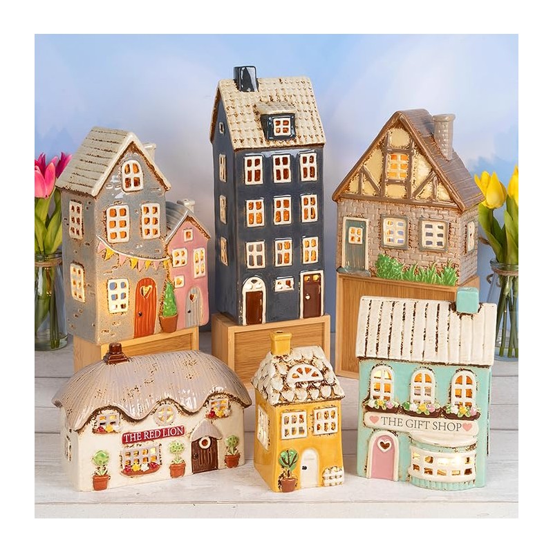 Shudehill Giftware Village Pottery Pub Tealight Collection - Crown, Red