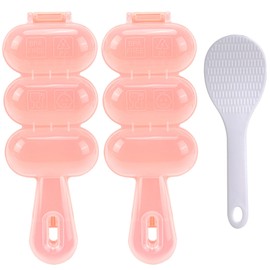 FUNGYAND Rice Ball Mold Set, 2 Pack DIY Rice Shakers with Mini Paddles, Round Onigiri Maker Mould for Bento, Sushi, Kids Lunch, Food Shaping Kitchen Tool