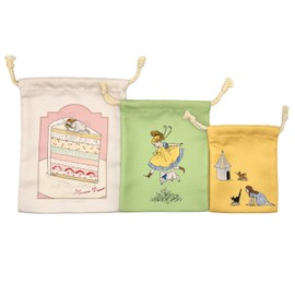Kurahashi Rei 3-Piece Drawstring YE Yellow KHR008 Kurahashi Rei Set of 3 Pouches Accessories Case Bag in Bag Miscellaneous Goods