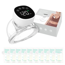 Tragbare elektrische Milchpumpe, 3 Modi und 9 Stufen, elektrische Baby-Milchpumpe mit LCD-Display, leise und schmerzlos, 10 kostenlose Milchbeutel (Schwarz, 1)
