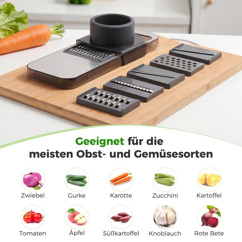 Oderra Vegetable Slicer Stainless Steel with 6 Blades, Mandolin Kitchen
