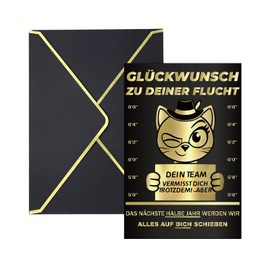 AstraGlam Farewell Card for Colleagues with Envelope and Wax Seal, High-Quality Card for Farewell, Funny and Thoughtful Design for Retirement and Farewell