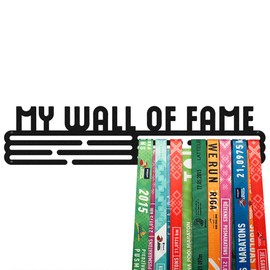 United Medals My Wall of Fame Sports Medal Hanger Display | Black Powder Coated Steel Holder Rack (3 Hang Bars Up to 48 Medals) | Wall Mount Frame