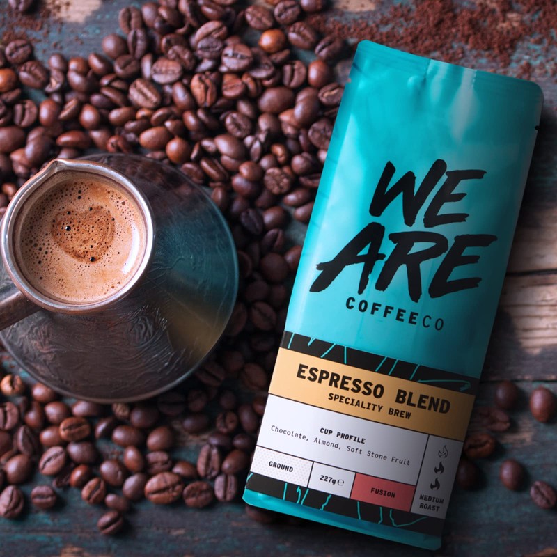 Coffee Ground, 227g Bag Espresso Blend Ground Coffee, 100% Arabica