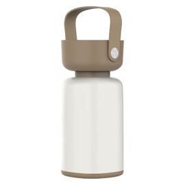 RiverLux LED Outdoor Portable Cordless Table Lamp with Handle, Stepless Dimmer, Built-in Rechargeable Battery, Waterproof Hanging LED Lantern for Camping Bedroom Balcony Table, White and Brown