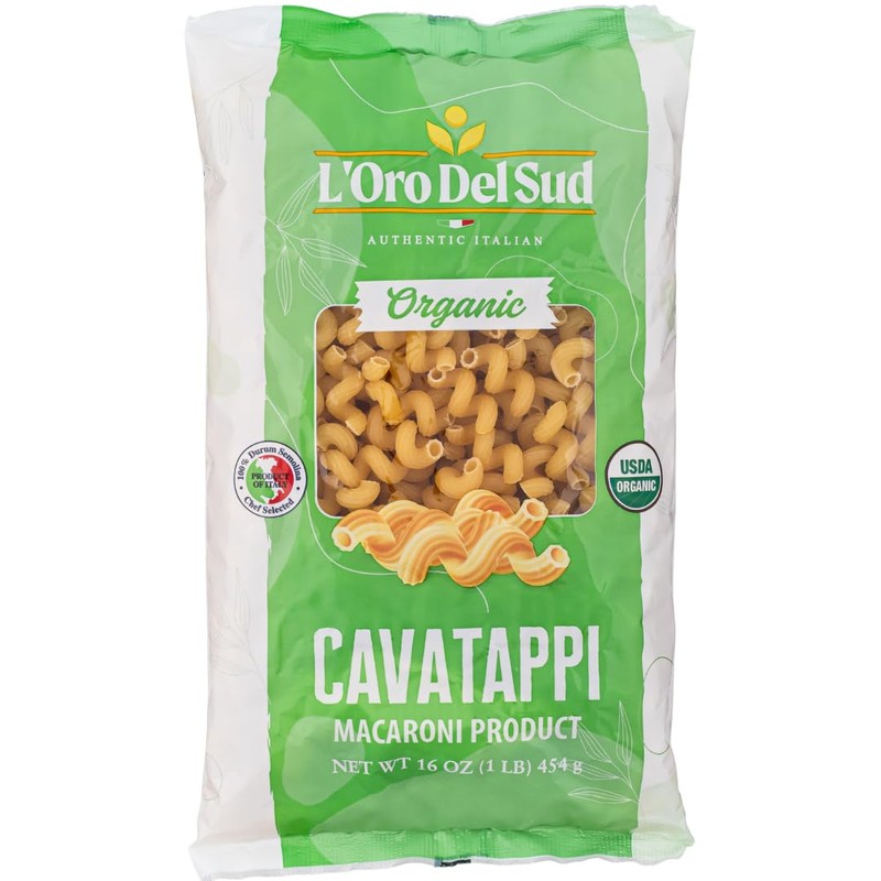L'Oro Del Sud Organic Cavatappi Pasta, 100% Durum Wheat, Italian