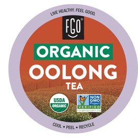 FGO Organic Oolong Tea K-Cup Pods for Keurig, 24 Count (Pack of 1), Premium Black Tea is USDA Organic, Non-GMO, & Recyclable with Naturally Occurring Caffeine