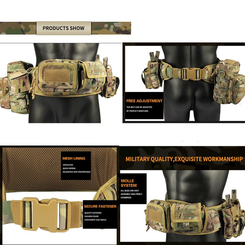 CrogaGear Tactical Belt Quick Release Adjustable Molle for Law Enforcement