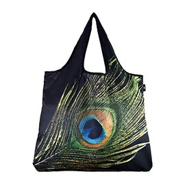 YaYbag JUMBO Size, Fashionable Reusable Shopping Bags, Reusable Grocery Bags, Reusable Produce Bags, Washable Reusable Bags, Foldable Reusable Bags, 55 lbs Heavy Duty Polyester, Peacock