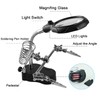 Vludiss Helping Hands Magnifying Glass Soldering Station, LED Lighted 3.5X