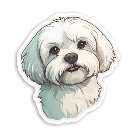 2 x 10cm Maltese Dog Vinyl Stickers - Cute Pet Puppy Sticker #70858