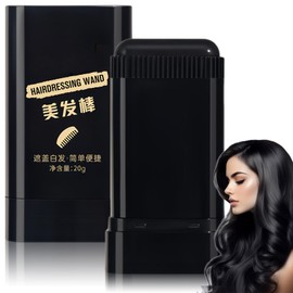 Instant Black Hair Dye Comb - Waterproof Hair Colour Stick for Silver Tresses Coverage - Portable Root Concealer for Women & Men - 2 in 1 Color Dye Comb Applicator (Black)