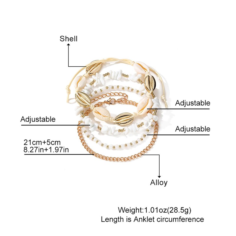 Beach Anklets for Women Boho Beaded Ankle Bracelets Set Adjustable