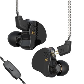 Yinyoo CCZ Melody 10mm Dual Magnetic Circuit In-Ear IEM Headphone, Earfins Design HiFi Deep Bass Earphone with 2PIN Detachable Cable for Audiophile(Black, with mic)