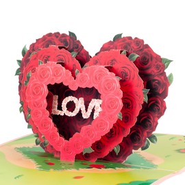 Valentine's Day Card, 3D Pop-Up Card for Birthday, Wedding, Anniversary, Engagement, Valentine's Day Card with Envelope - Heart