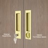 Dontay Pocket Door Handle with Lock and Edge Pull, Narrow
