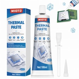 Miioto Cooling paste, cooling paste CPU, CPU thermal paste, resistant to high and low temperatures, suitable for cooling components such as refrigerator, CPU, Gpu, memory -100 ml (white)