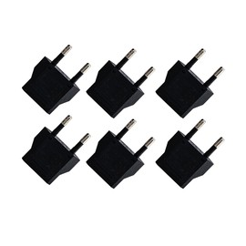 6 Pack European Travel Plug Adapter, US to Europe Adapter Type C Outlet Converter America USA Italy Spain Germany France EU, Power Plug, Black (Black)