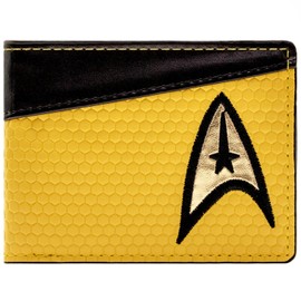 USS Starfleet Emblem Final Frontier Command Uniform Wallet/Purse Bi-Fold Coin Pocket & Card Holder, Yellow, yellow, Casual