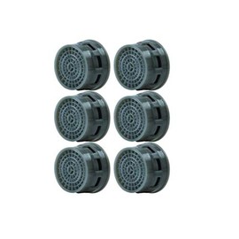 6 Pcs Black Faucet Aerator Plastic Insert Sink Aerator Replacement Parts Standard Size of Faucet Flow Retrictor Insert Faucet Aerators for Bathroom Kitchen