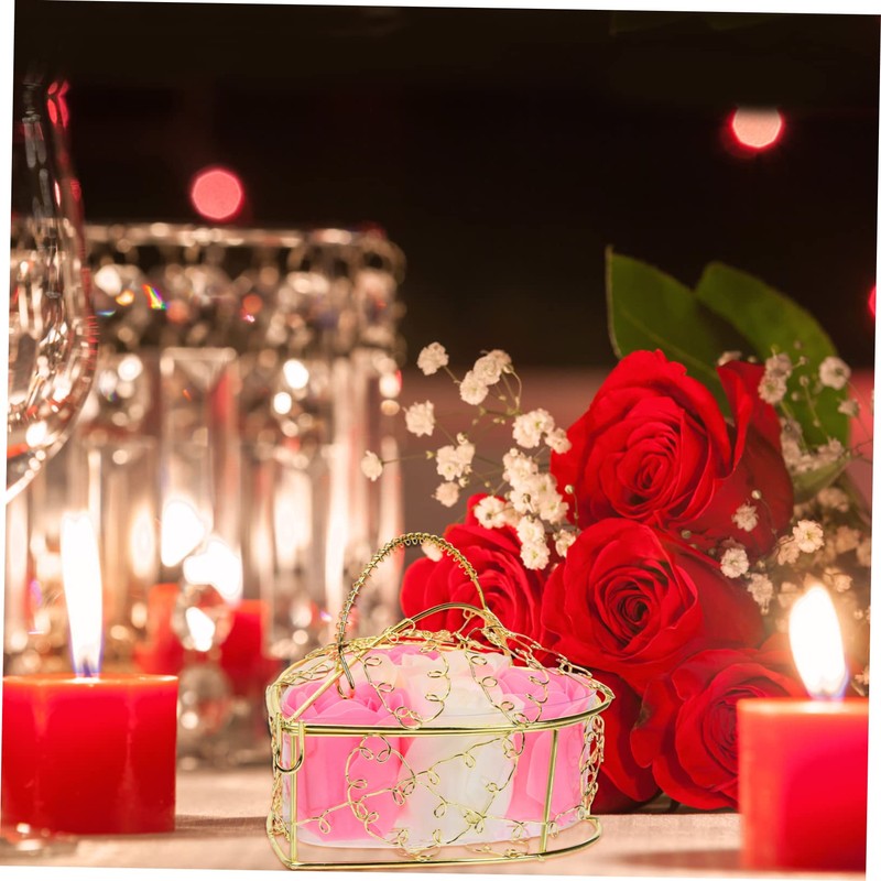 FOMIYES Romantic Rose Soap Flower Petals Basket Valentine's Day for