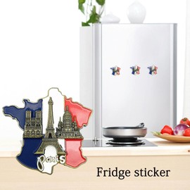 France Map Refrigerator Sticker-Europe Tourist Souvenir,Innovative 3D Resin Fridge Magnet Stickers, Notre-Dame Cathedral De Paris France Eiiffel Tower Kitchen Accessories