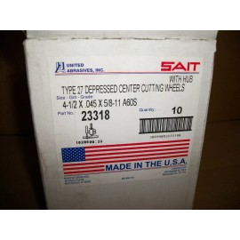 SAIT BOX OF 10 SAIT  PART. 23318 A60S General Purpose Cut-Off Wheels Type 27 4-1/2