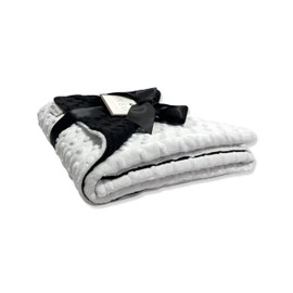MEG ORIGINAL Minky Dot Baby Blanket, Black and White