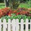 DOITOOL 2PCS Plastic Garden Edging Fence White Garden Picket Fence