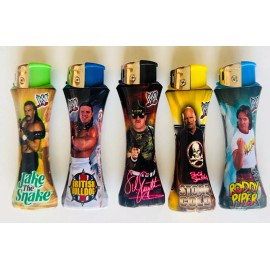WWE 5 WWE WRESTLER Refillable Curve Lighters Different Designs Without Gas (B)